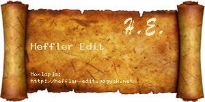 Heffler Edit névjegykártya